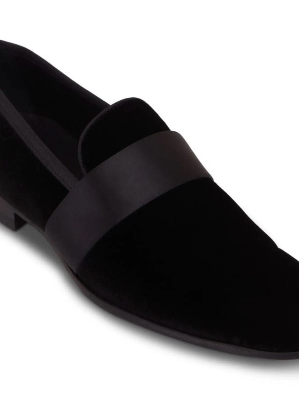 Magnanni Jenaro Black Velvet Tuxedo Slippers with Satin Strap (never worn)